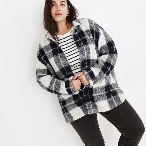 Madewell Wool Blend Walton Shirt-Jacket in Colleton Plaid Sz XL - Picture 1 of 12